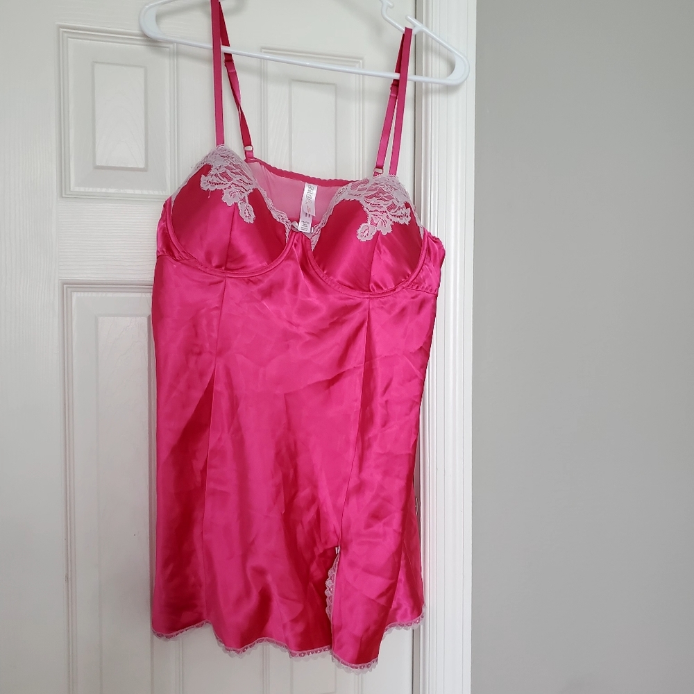 XXL Pink Silk Slip Negligee-Halloween Costume Austin Pwrs FEMBOT?